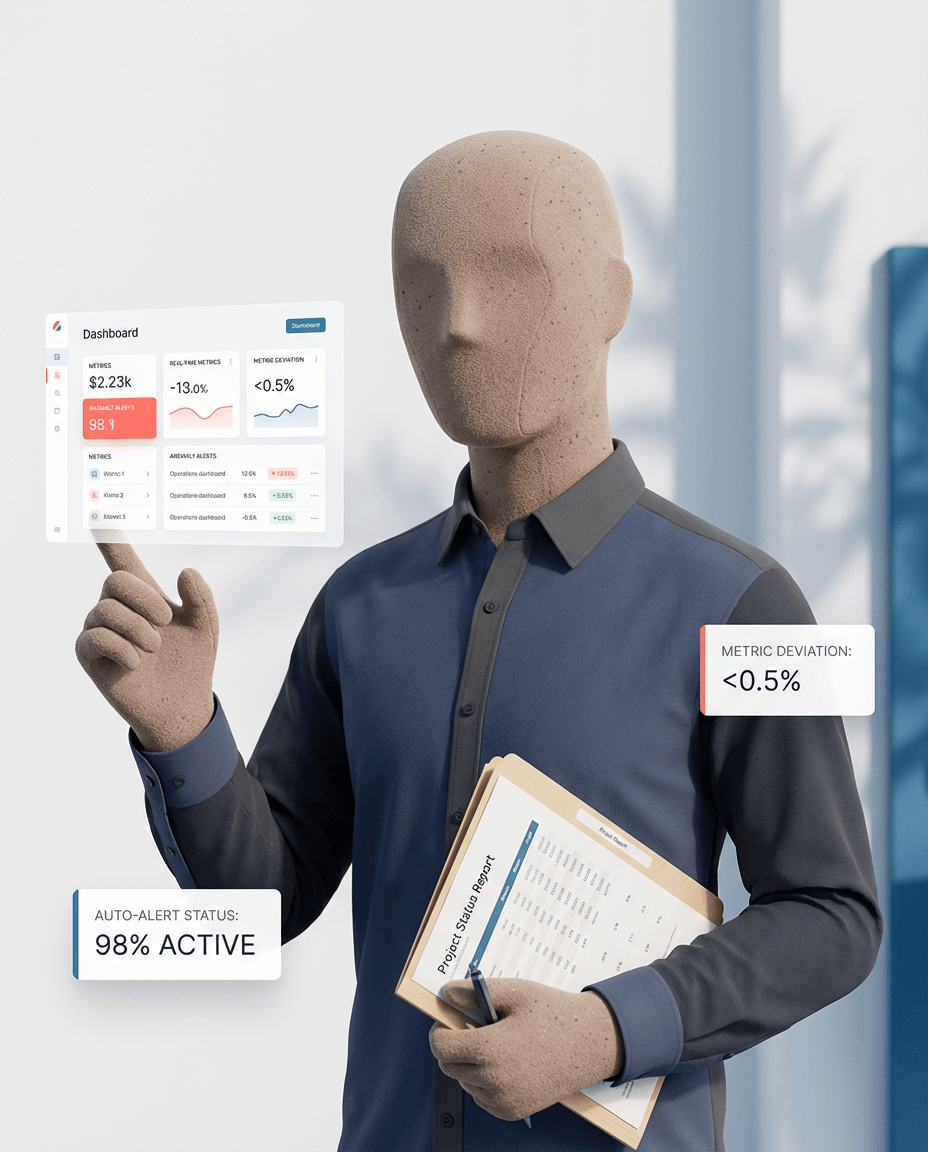 Dashboard Monitor - Track metrics and auto-alert on anomalies
